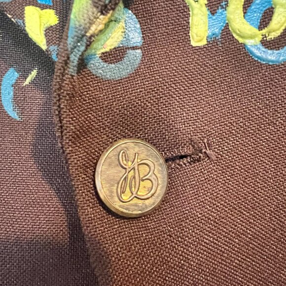 Snowmilk Streetwear Brown Blazer Painted w/Original Snowmilk Design - Picture 5 of 15